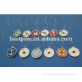 promotional custom glass cup hanging wine charms